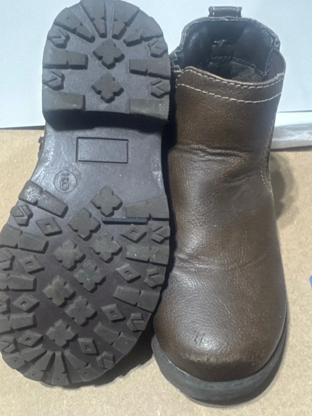 The Children's Place Brown Girls' Ankle Boots with Side Zip